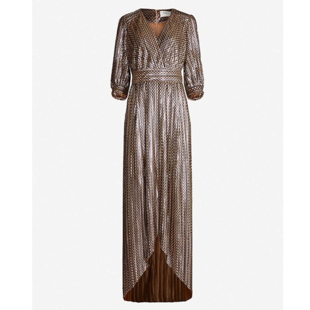 Ba&sh purple and gold metallic dress
